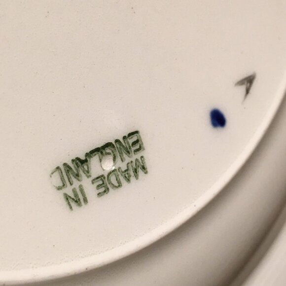 Vintage English CROWN DUCAL Cobalt and Gold Trim Dessert Plate # 1 - Picture 6 of 8